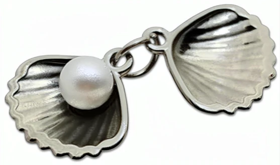 Dije de Acero Quirurgico ostra con perla 13mm